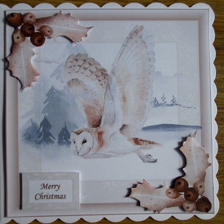Sepia Christmas Winter Owl by Johanna Lambert