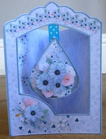 Aqua Posy - Teardrop Pendant Card Mini Kit by Johanna Lambert