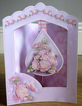 Silky Roses - Teardrop Pendant Card Mini Kit by Johanna Lambert