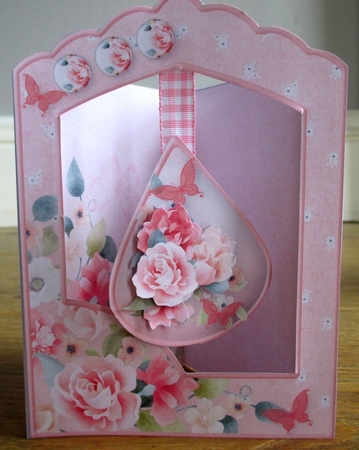 Pretty Pink Posy - Teardrop Pendant Card Mini Kit by Johanna Lambert