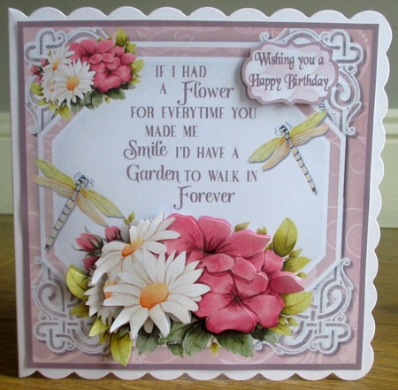 Petals and Dragonflies 7x7 by Johanna Lambert