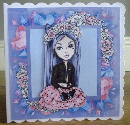 Grunge Girl With Purple Hair 2 8x8 Mini Kit by Johanna Lambert