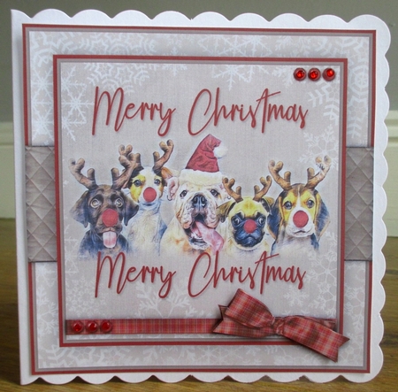 Doggie Christmas Quick Card Front by Johanna Lambert