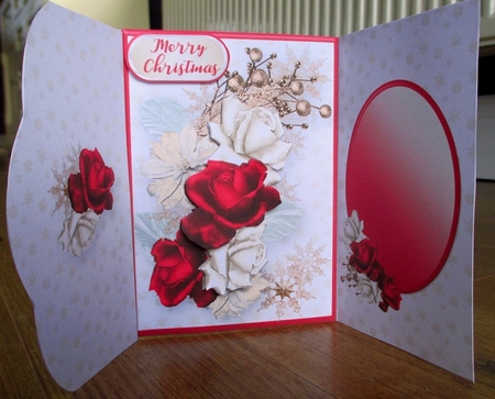 Red Christmas Roses - Wrapover Card Mini Kit by Johanna Lambert