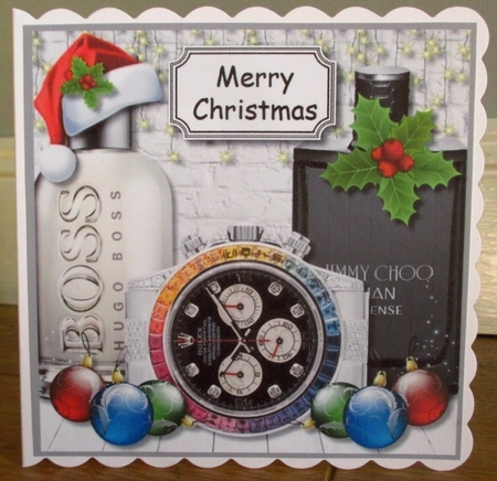 Mans plan Christmas card topper by Johanna Lambert