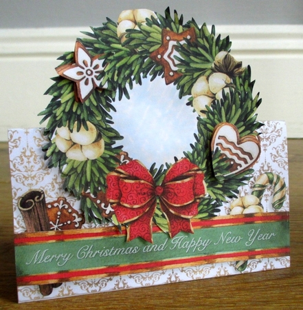 Christmas Holiday Wreath Tent Card-2 by Johanna Lambert