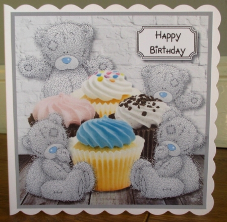 Tatty teddy with cupcakes by Johanna Lambert