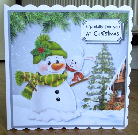 Snowman Christmas ard topper by Johanna Lambert