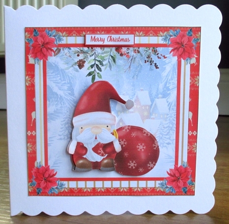 Christmas Santa Decoupage 7x7ins Topper 3 by Johanna Lambert