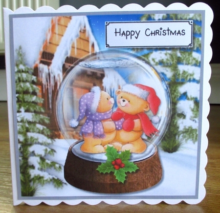 Snow Globe Teddy Christmas by Johanna Lambert