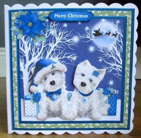 Christmas westies decoupage mini kit by Johanna Lambert