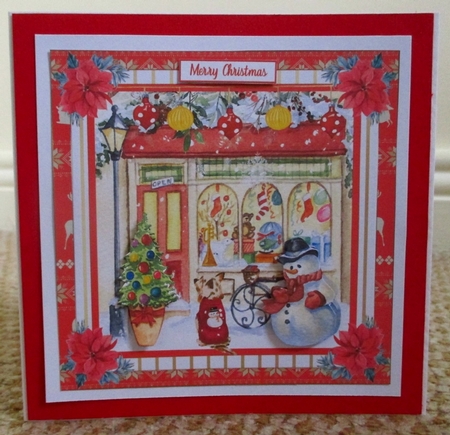 Christmas at the Toy Shop 7x7ins Decoupage Topper 2 by Johanna Lambert