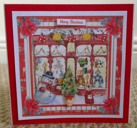 Christmas at the Toy Shop 7x7ins Decoupage Topper 3 by Johanna Lambert