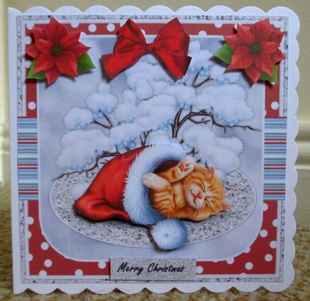 Cute Kitten In Santa Hat Mini Kit by Johanna Lambert
