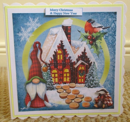 Welcome Friends Holiday Topper with Decoupage by Johanna Lambert