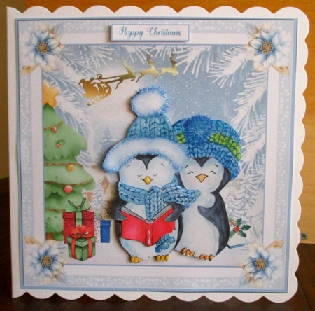 Christmas Its cold outside Decoupage 7x7ins Topper 1 by Johanna Lambert