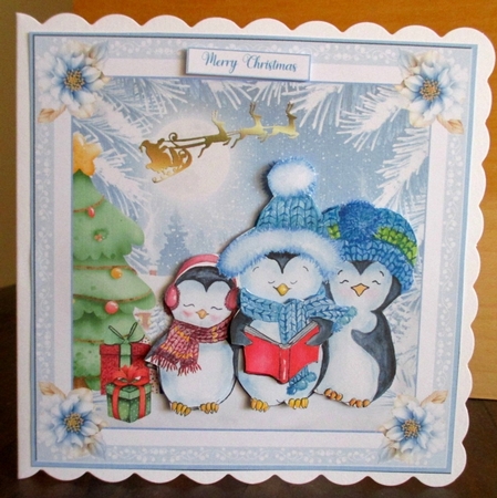 Christmas Its cold outside Decoupage 7x7ins Topper 3 by Johanna Lambert