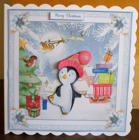 Christmas Its cold outside Decoupage 7x7ins Topper 5 by Johanna Lambert