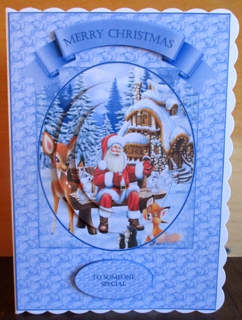 A5 Santa & friends step by step card front by Johanna Lambert