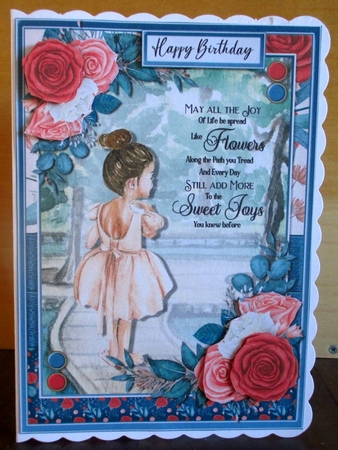 5x7 Floral Girl Card  by Johanna Lambert