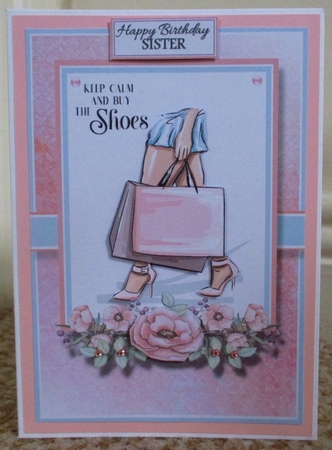 A5 Keep Calm & Buy Shoes Card Front Topper and sentiments  by Johanna Lambert