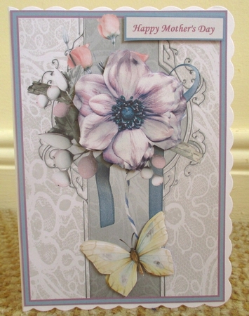 Purple flower and butterfly A5 by Johanna Lambert