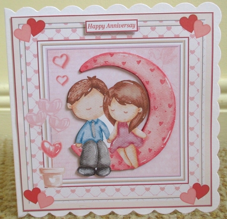 Valentines Day Love you more 7x7ins Decoupage Topper 1 by Johanna Lambert