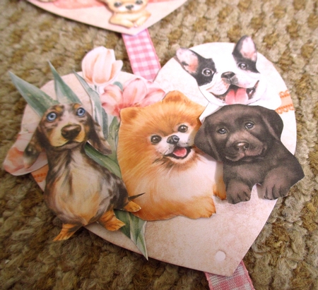 For the Love of Dogs - Hanging Hearts Trio by Johanna Lambert