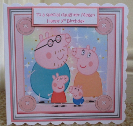 Peppa pigs family 8x8 card front by Johanna Lambert