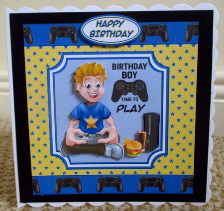 8x8 Gamer Boy Mini Decoupage Kit - x4 A4 sheets  by Johanna Lambert