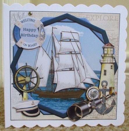 8x8 He loves sailing birthday/fathers day mini kit by Johanna Lambert
