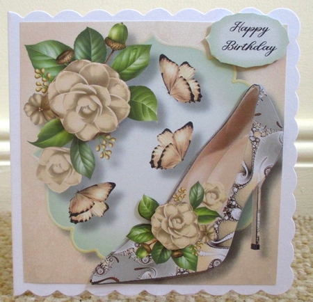 Fractal Shoe & Camellias - Cream by Johanna Lambert