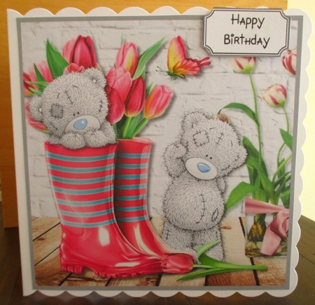 Tatty Teddy with Tulips for Various occasions by Johanna Lambert