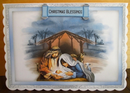 Miracle in Bethlehem 2 - 7x5 inch card front with decoupage by Johanna Lambert