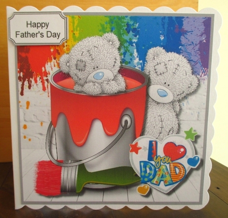 Tatty Teddy with Paint for Dad Birthday or Fathers Day by Johanna Lambert