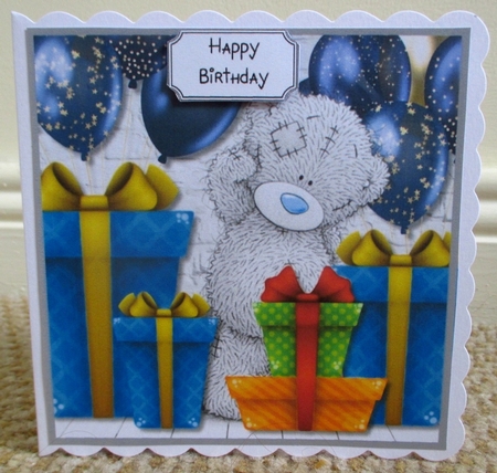 Tatty Teddy with Presents and Balloons by Johanna Lambert