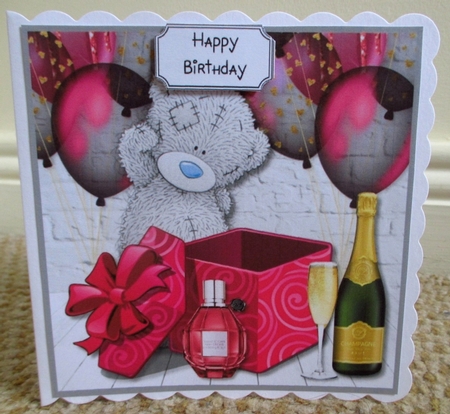 Tatty Teddy with Gifts and Balloons by Johanna Lambert