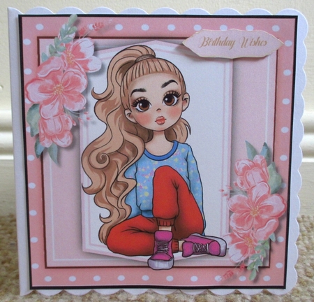 7x7 Beautiful Sitting Girl 1 by Johanna Lambert