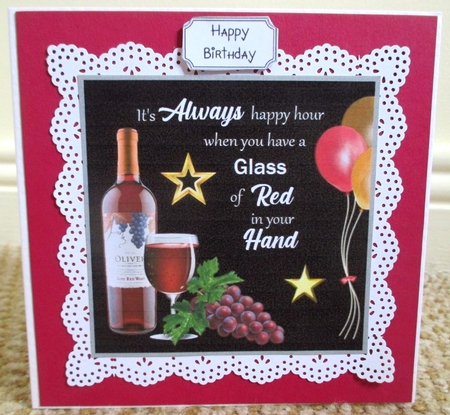 Happy Hour Glass of Red by Johanna Lambert