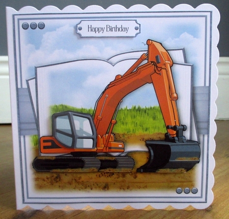 Orange Excavator Open Book by Johanna Lambert