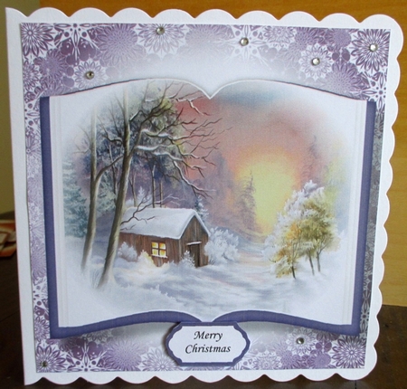 Open Book Scenic Christmas No Flowers - Cabin In The Woods by Johanna Lambert