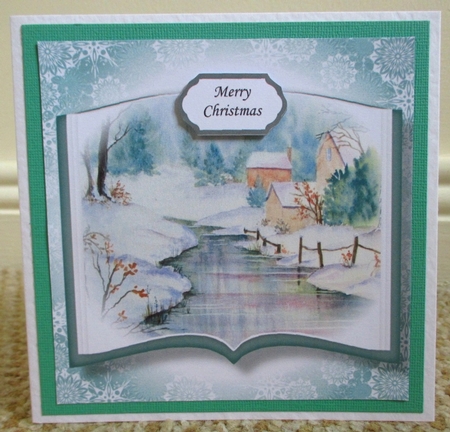 Open Book Scenic Christmas No Flowers - Frozen Stream by Johanna Lambert