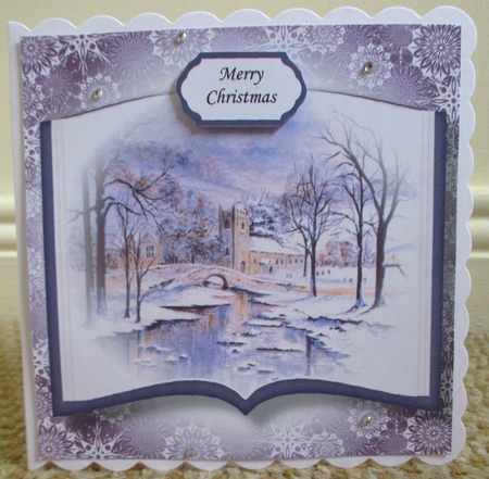 Open Book Scenic Christmas No Flowers - Winter Church by Johanna Lambert