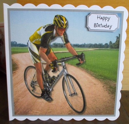 Cyclist card topper by Johanna Lambert