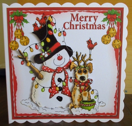 Christmas snowman and pup 8x8 & A5 mini kit by Johanna Lambert