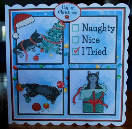 NAUGHTY CHRISTMAS CAT - BLACK by Johanna Lambert