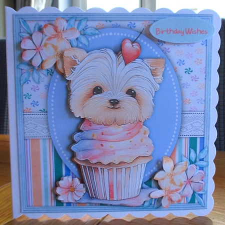 8x8 Mini Kit Yorkies Cupcake Time 3 by Johanna Lambert