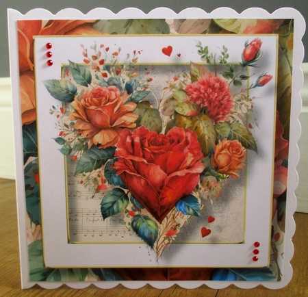 Gorgeous Floral Heart 2 8x8 by Johanna Lambert
