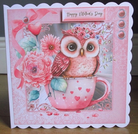 Pink Valentine Owl 3 by Johanna Lambert