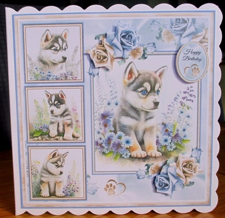 Husky Puppy Collage Mini Page Kit by Johanna Lambert